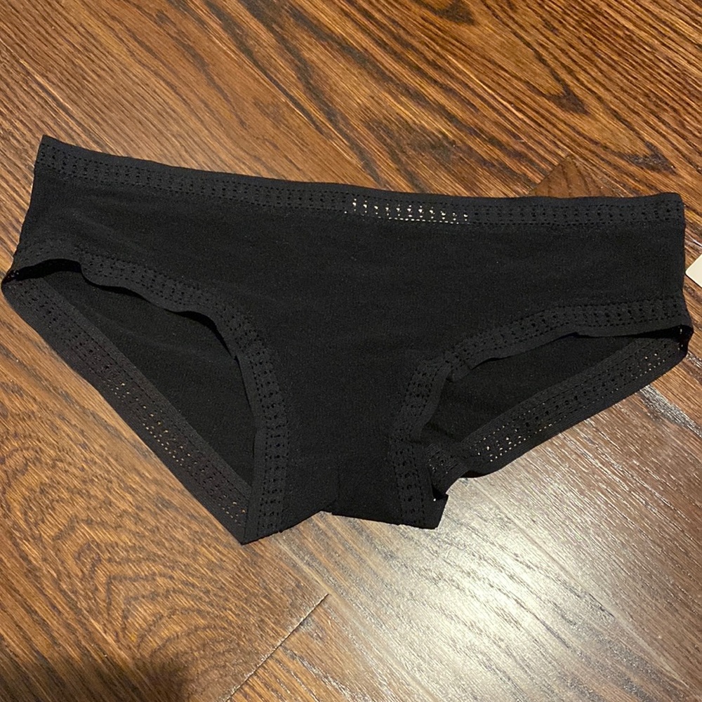 Black On Gossamer Mesh Boyshort